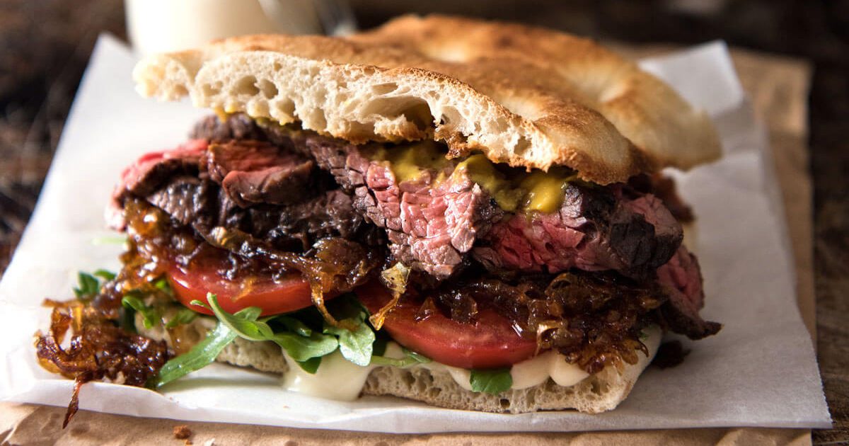 Gourmet Steak Sandwich with Caramelised Onion - Ziggys